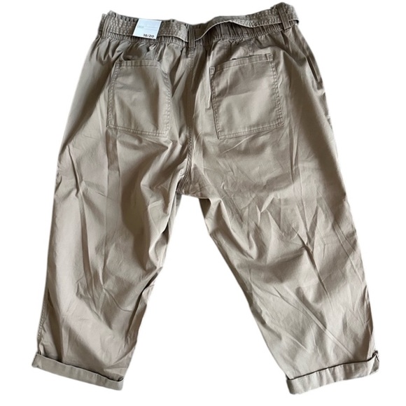 Lane Bryant Cropped Elastic Waist Pull On Tan Pants size 18-20 - Picture 2 of 10